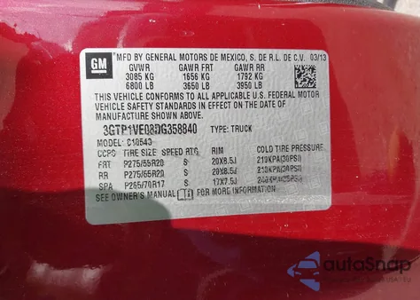 2013 GMC Sierra 1500 Sle z USA, uszkodzony, nr VIN 3GTP1VE08DG358840